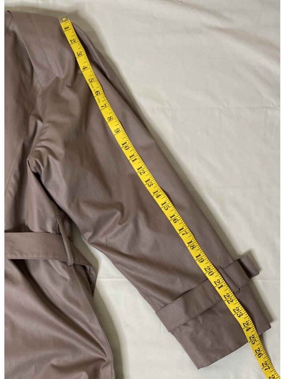Vintage London Fog Trench Coat USA Made Belted Brown Lined Size 16 R Excellent - Picture 14 of 15